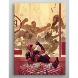 Marvel kovový plagát Deadpool Gritty Pizza Break 32 x 45 cm